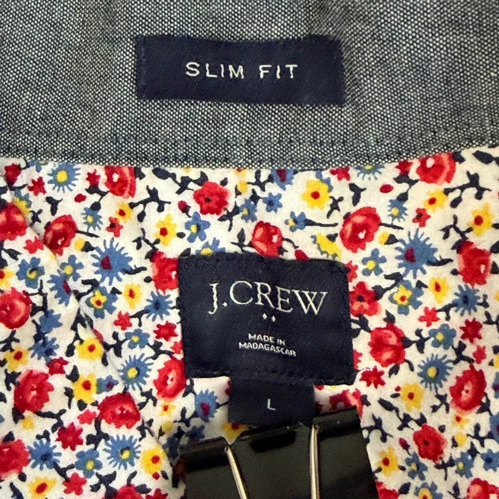 (LOT OF 3) J. Crew Flex Button Down Shirt Mens L Slim Floral Geometric